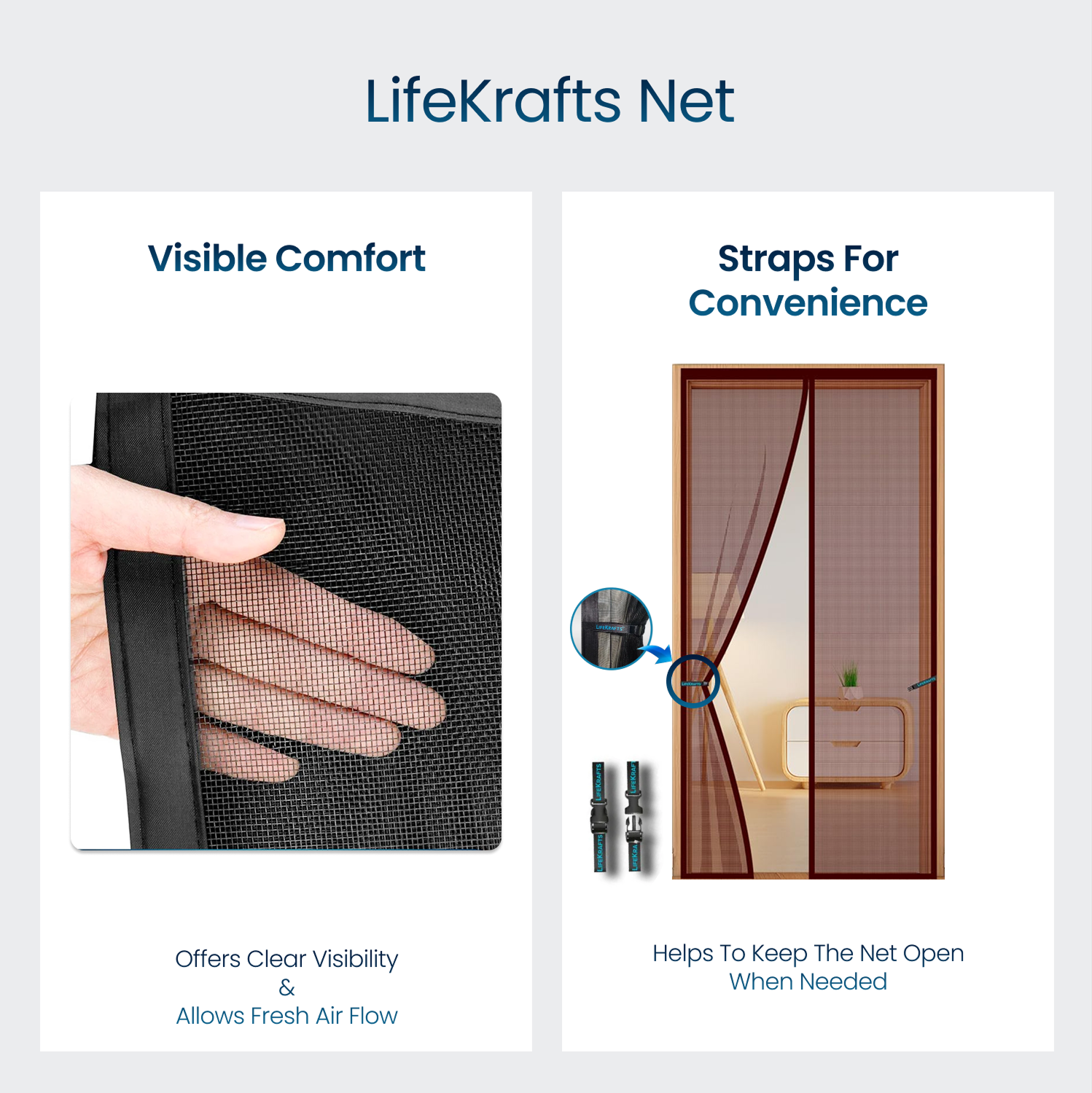 Polyester Magnetic Mosquito Net Curtain for Door - BROWN