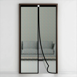 AC Curtain Customizable Clear Glitter Magnetic Thermal Curtain For AC Room- Black