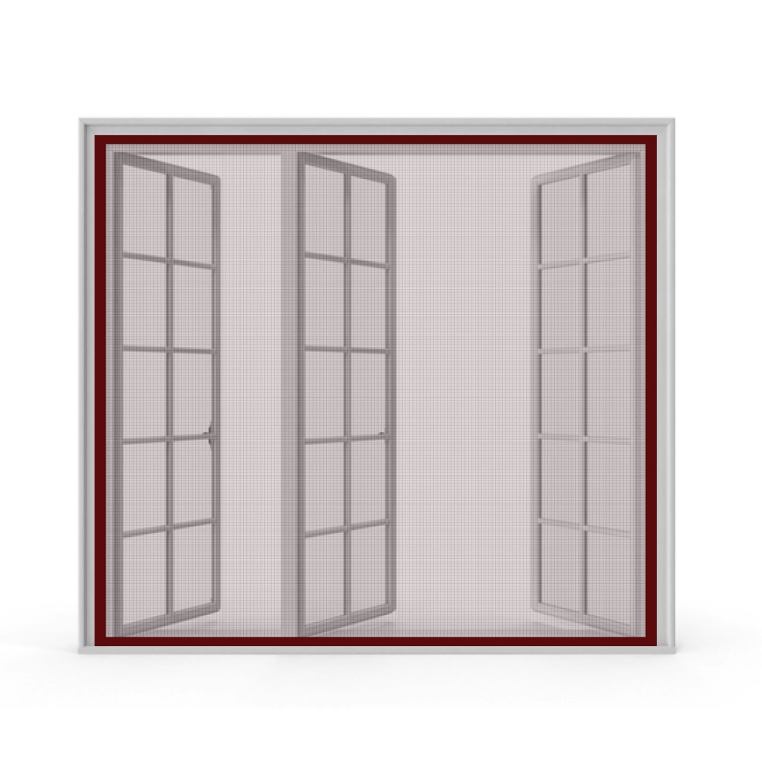 Fiberglass Stitched Window Mosquito Net Curtain - Brown Color