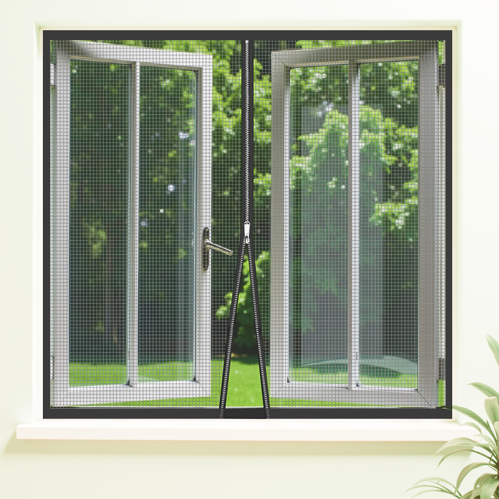 Premium Edition Window Mosquito Net Curtain with Zipper, Fiberglass Net-WHITE