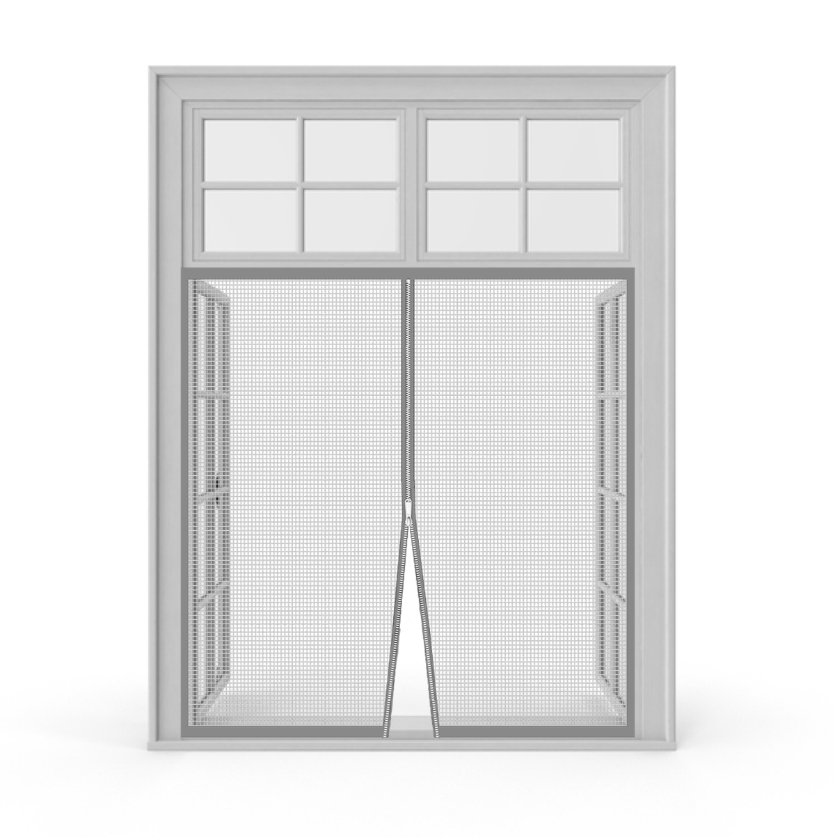 Premium Edition Window Mosquito Net Curtain with Zipper, Fiberglass Net - GREY