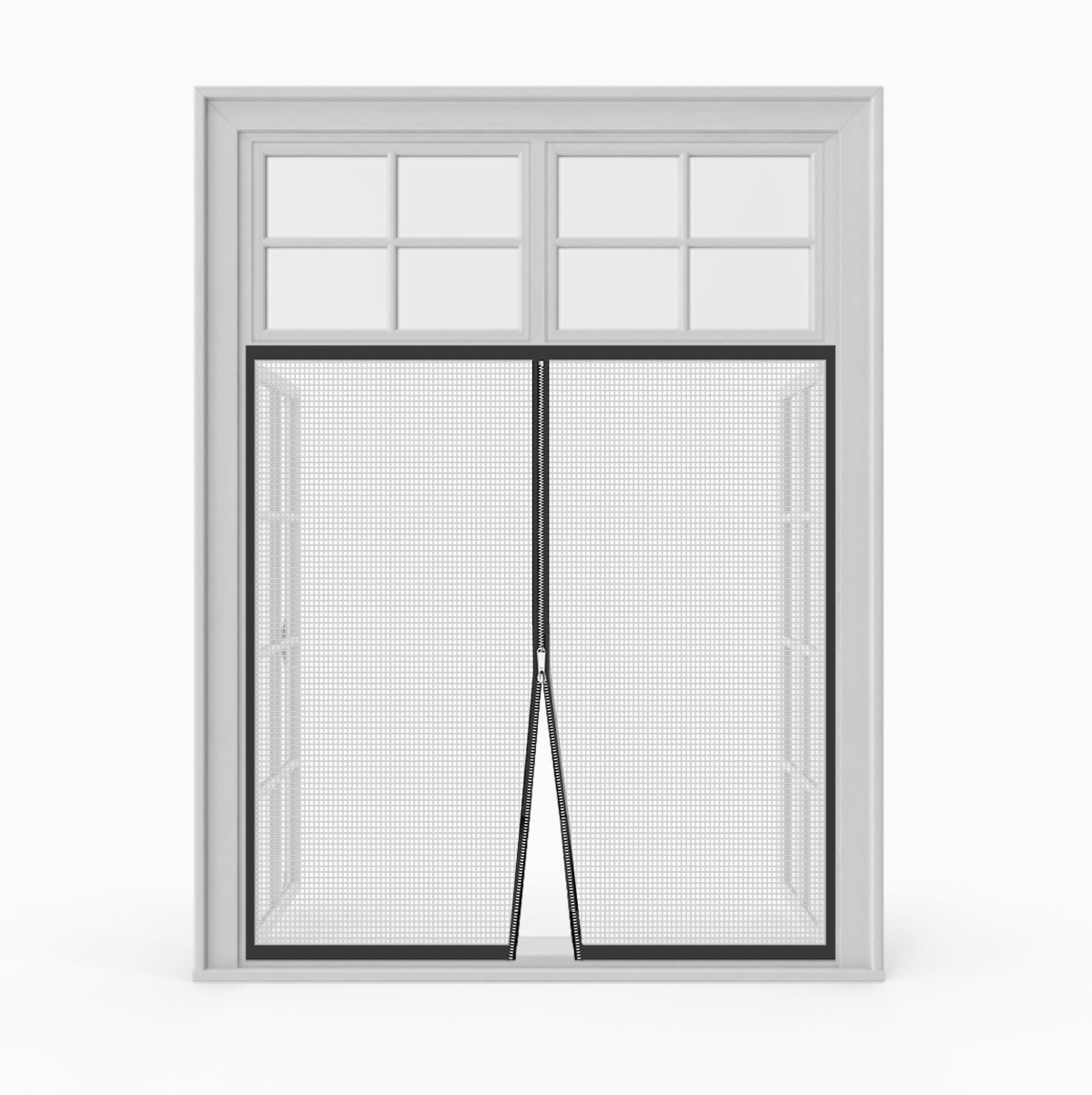 Premium Edition Window Mosquito Net Curtain with Zipper, Fiberglass Net-WHITE
