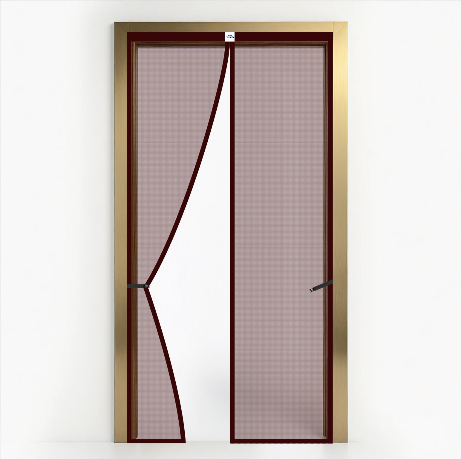 Polyester Magnetic Mosquito Net Curtain for Door - BROWN