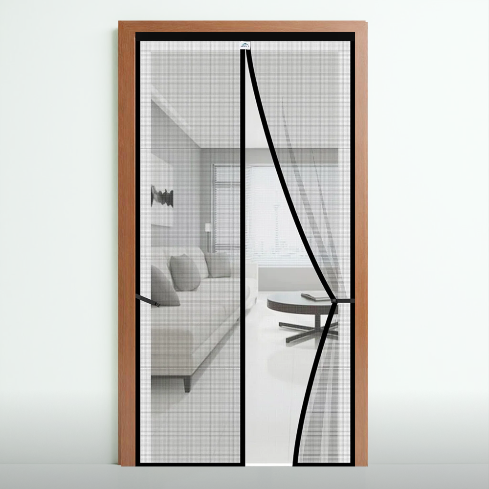 Fiberglass Door Mosquito Net - Black