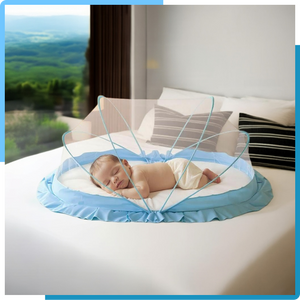 Baby Crib Mosquito Net Blue 135x65x65 cm