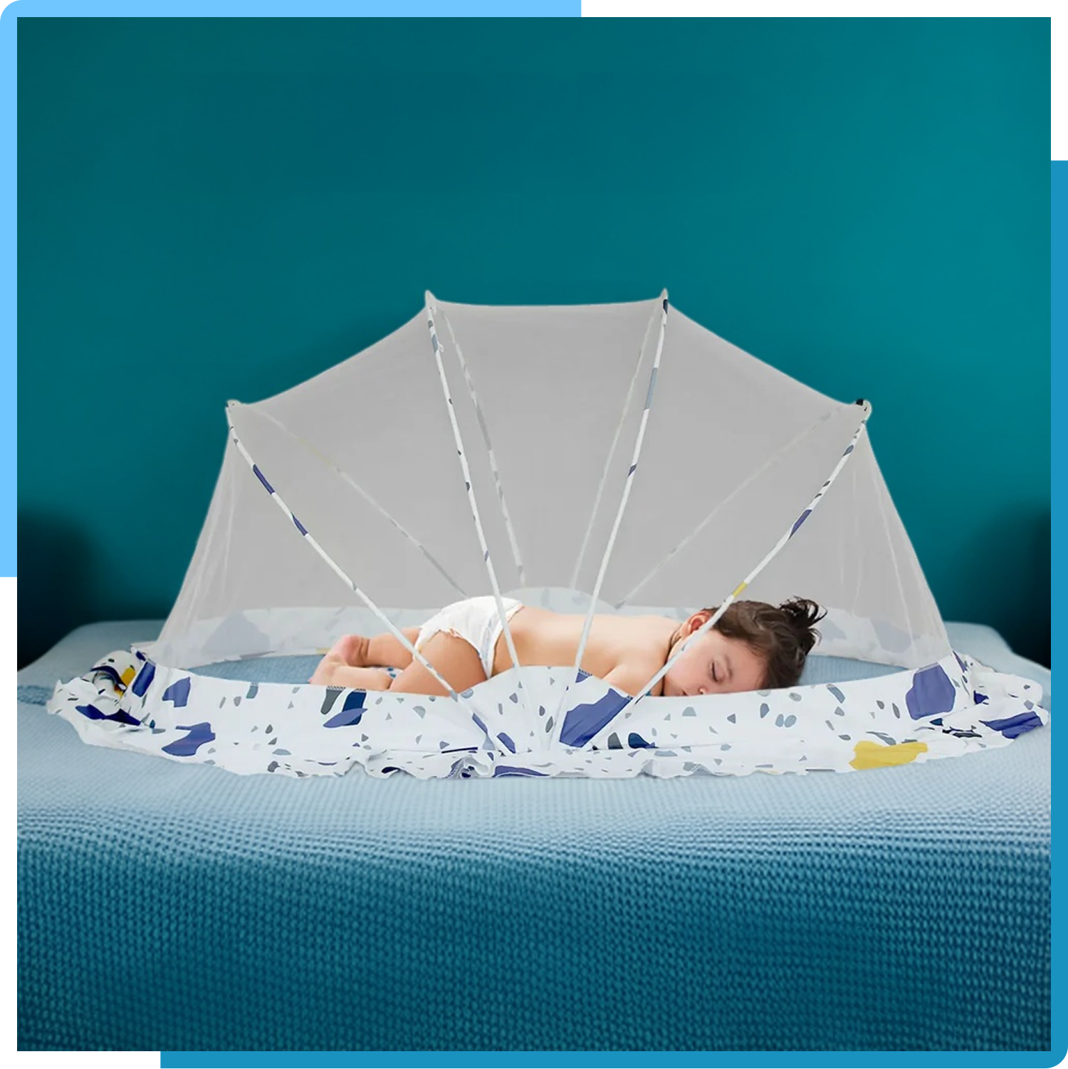 Baby Crib Mosquito Net| 110 x 60 x 55cms |  Color Pattern