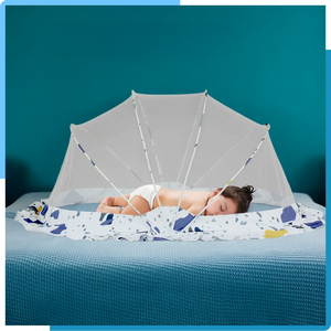Baby Crib Mosquito Net| 110 x 60 x 55cms |  Color Pattern