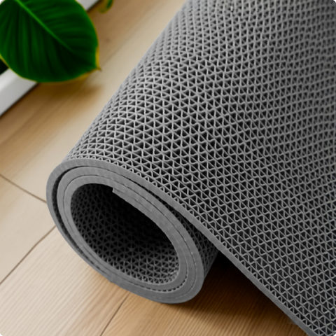 Anti-Skid mat Multipurpose Commercial PVC Floor Mat for Bathroom, Kitchen, Swimming Pool - Grey LifeKrafts