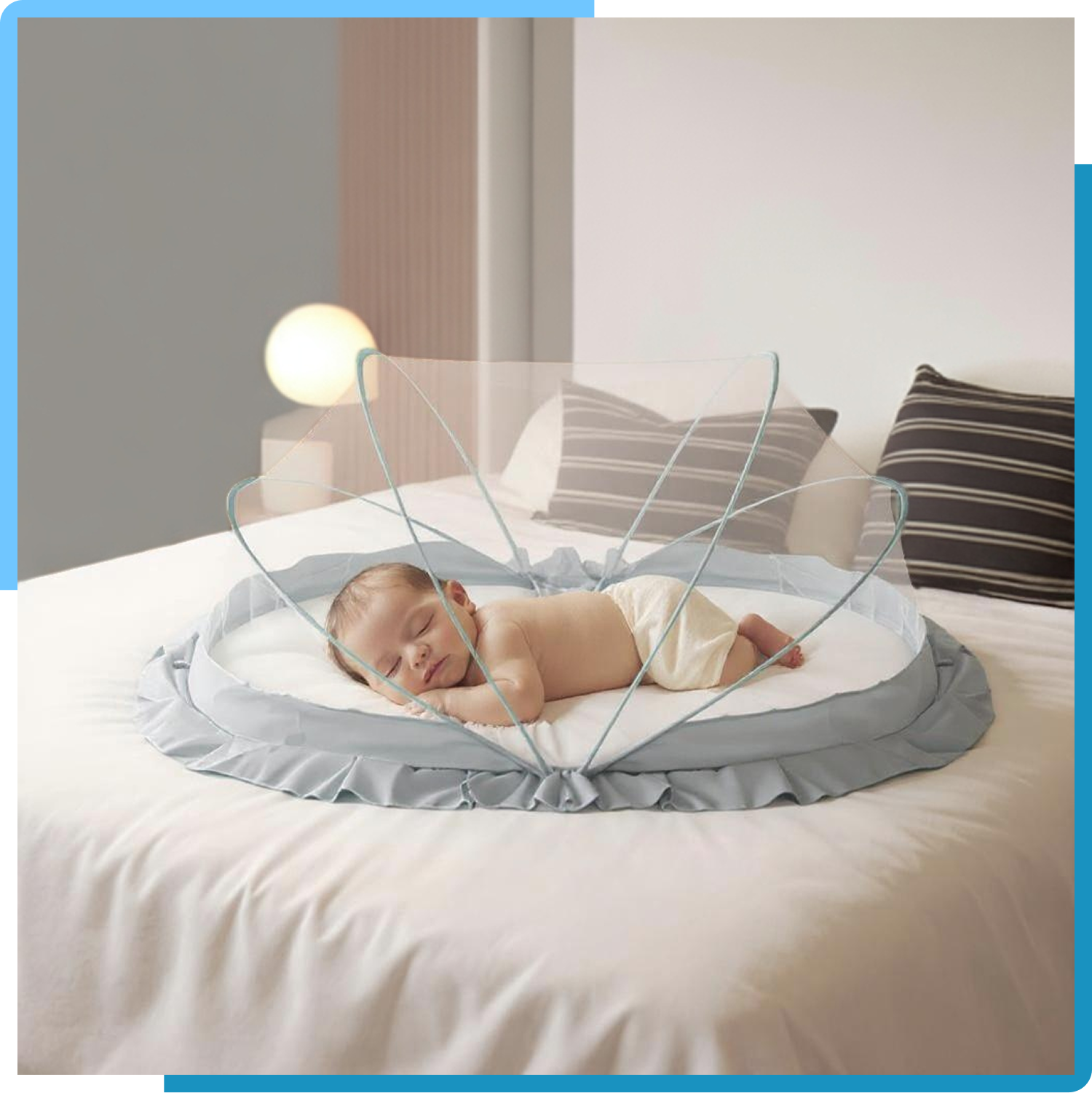 Baby Crib Mosquito Net Grey 135x65x65 cm
