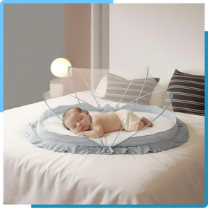 Baby Crib Mosquito Net Grey 135x65x65 cm