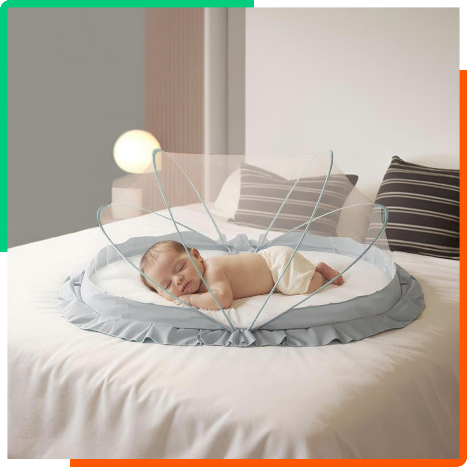 Baby Crib Mosquito Net Grey 135x65x65 cm
