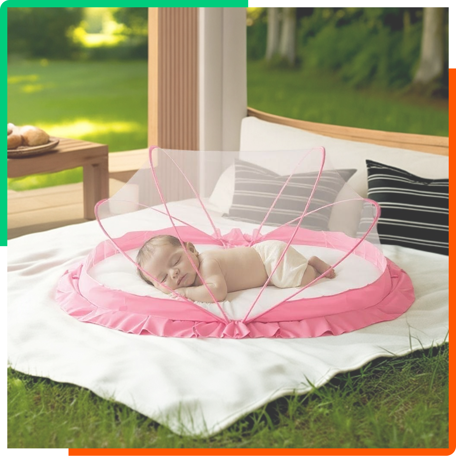 Baby Crib Mosquito Net Pink 135x65x65 cm