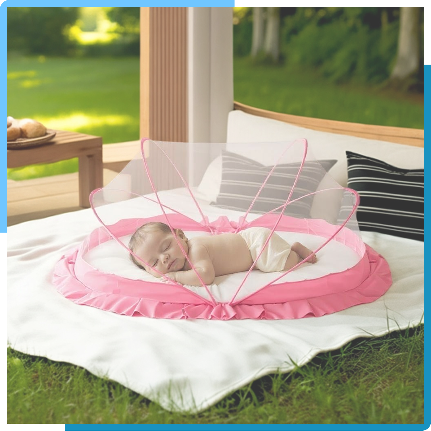 Baby Crib Mosquito Net Pink 135x65x65 cm