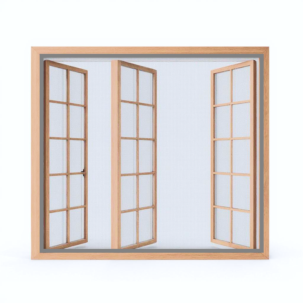 Fiberglass Stitched Window Mosquito Net Curtain, Pre-Stitched to Net - Grey