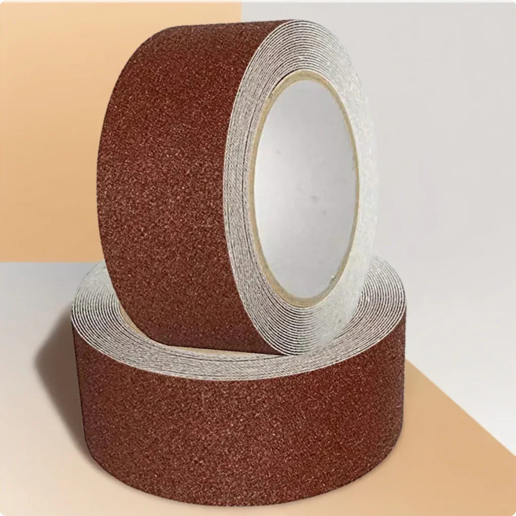 LifeKrafts brown anti-skid tape rolls with textured friction surface and adhesive backing