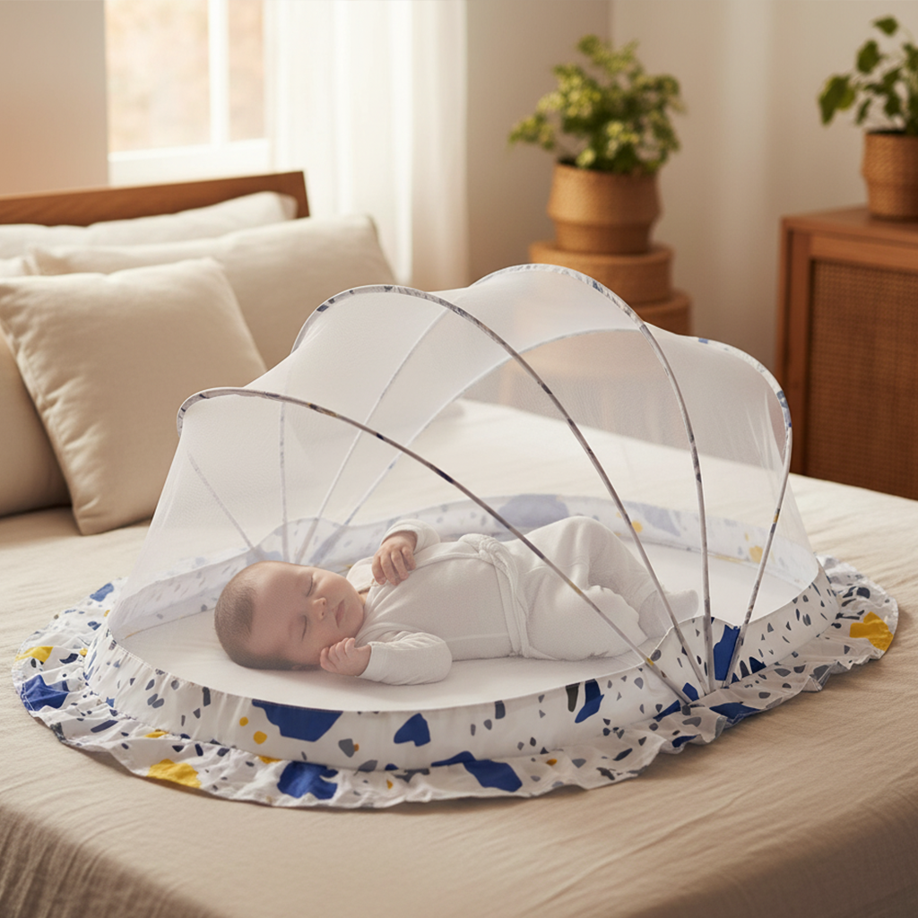 Mosquito Net for baby | Foldable Mosquito Net | 110 x 60 x 55cms |  Color Pattern - Lifekrafts