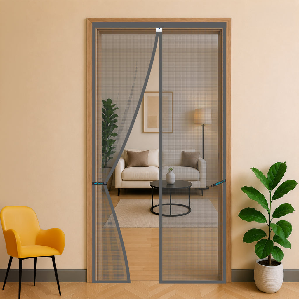 Standard Magnetic Mosquito Net For Door | Polyester | Grey