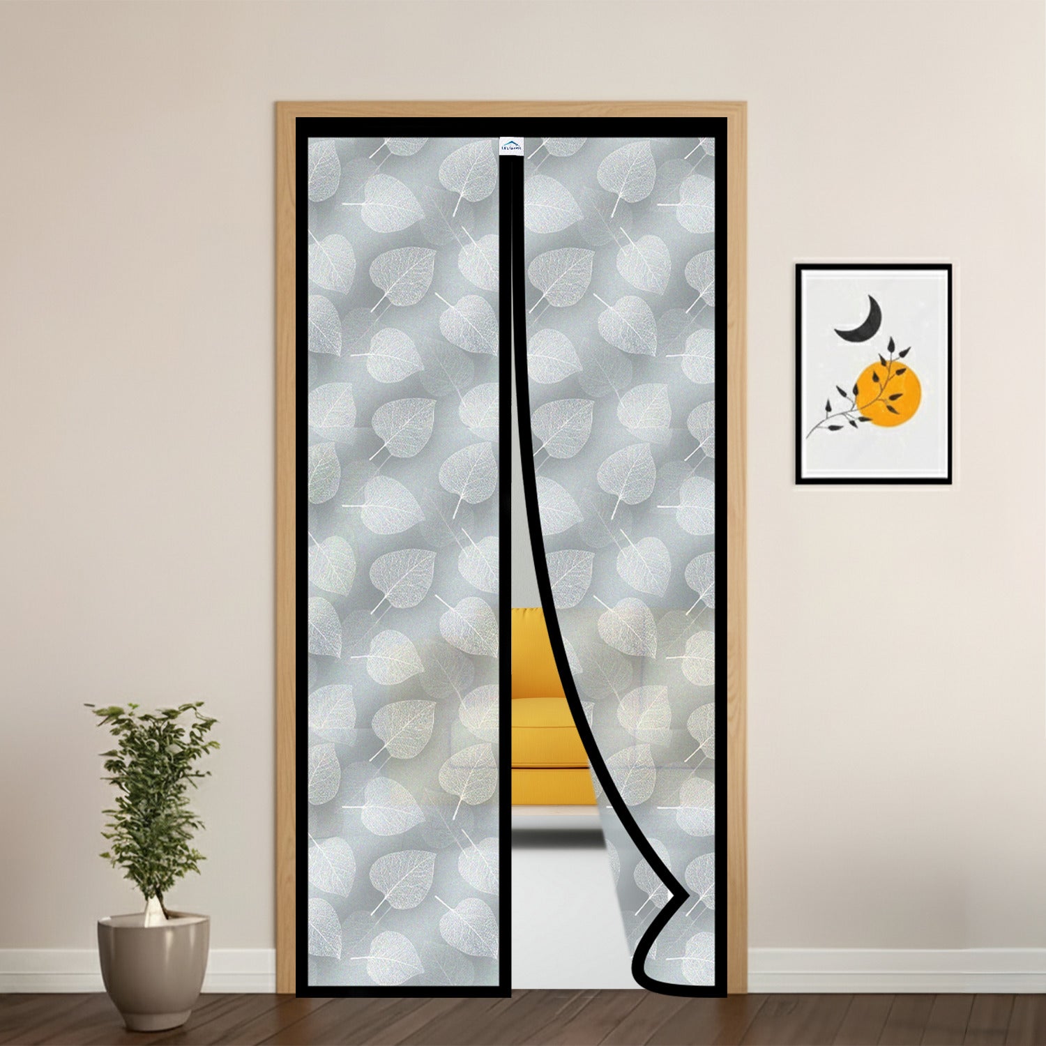 Magnetic AC Curtain Custom Size leaf design pattern