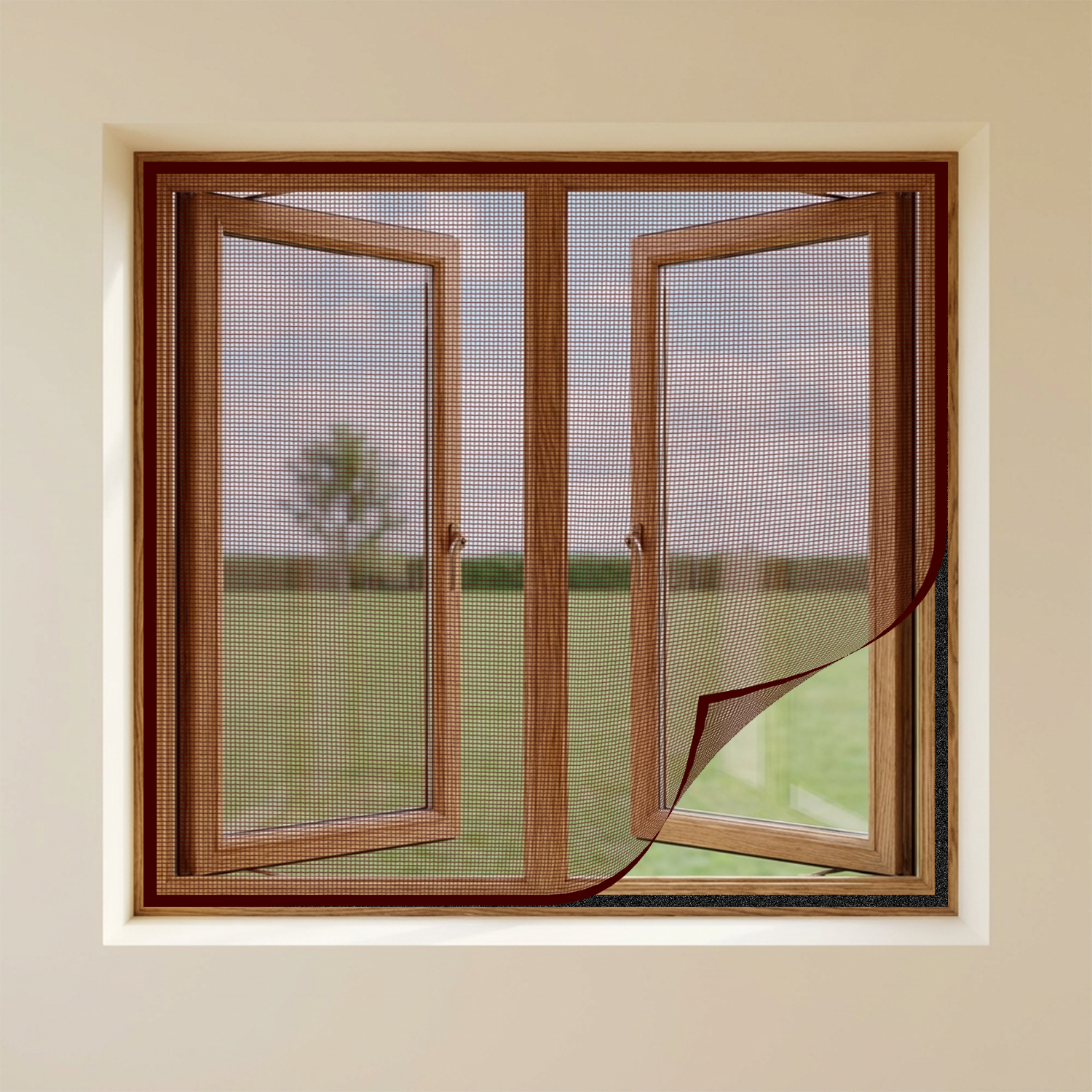 Pre-stitched Window Mosquito Net (Polyester) | - BROWN Mosquito Net Customize LifeKrafts