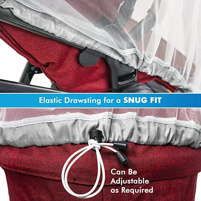 Mosquito Net for Baby Carriers, Stroller, Car Seats, Cradles. 29x21 Inch White Color. LifeKrafts