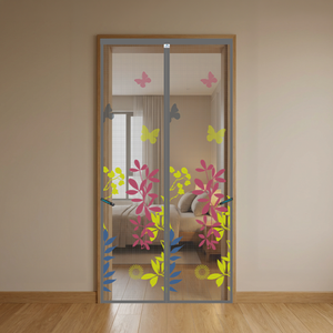 Mosquito Net for Door | Designer Polyester Net | Grey Floral | LifeKrafts