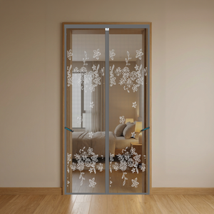 Mosquito Net for Door | Designer Polyester Net | Grey Jacquard | LifeKrafts