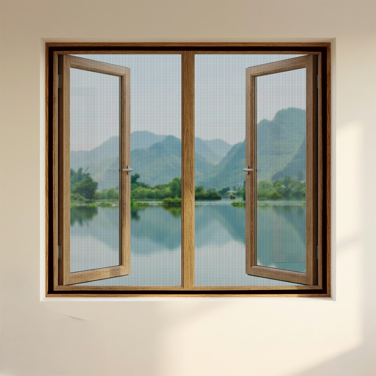 Black pre-stitched fiberglass mosquito net for windows for insect protection and airflow