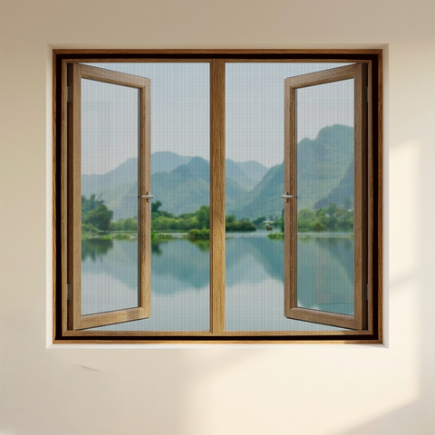 Black pre-stitched fiberglass mosquito net for windows for insect protection and airflow