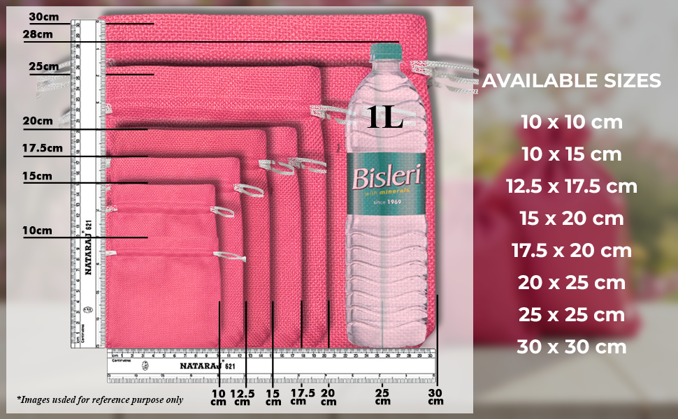 Jute Potli Bags Linen | Adjustable Drawstring Bags | Dark Pink | LifeKrafts