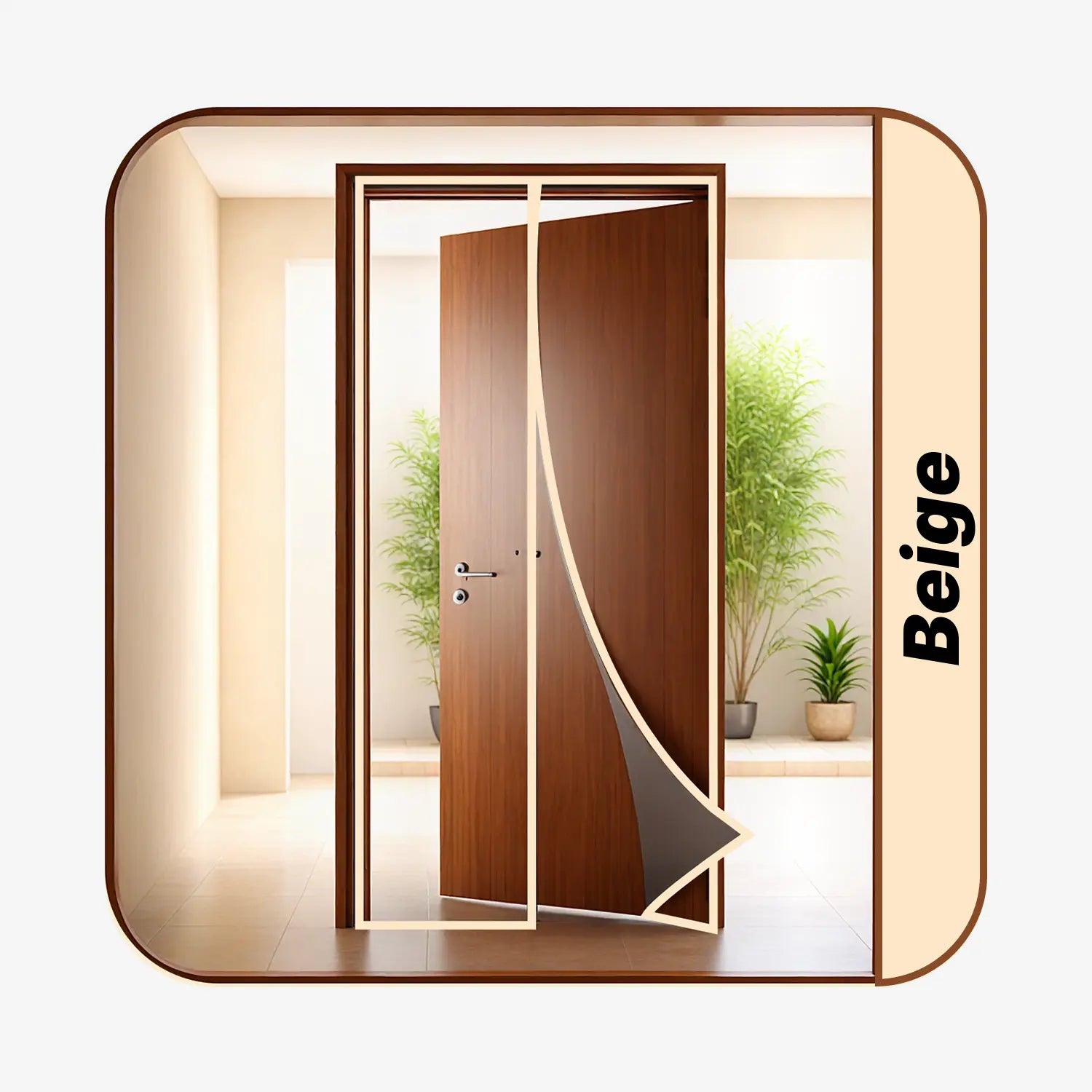 Polyester Magnetic Mosquito Net Curtain for Door - BEIGE LifeKrafts