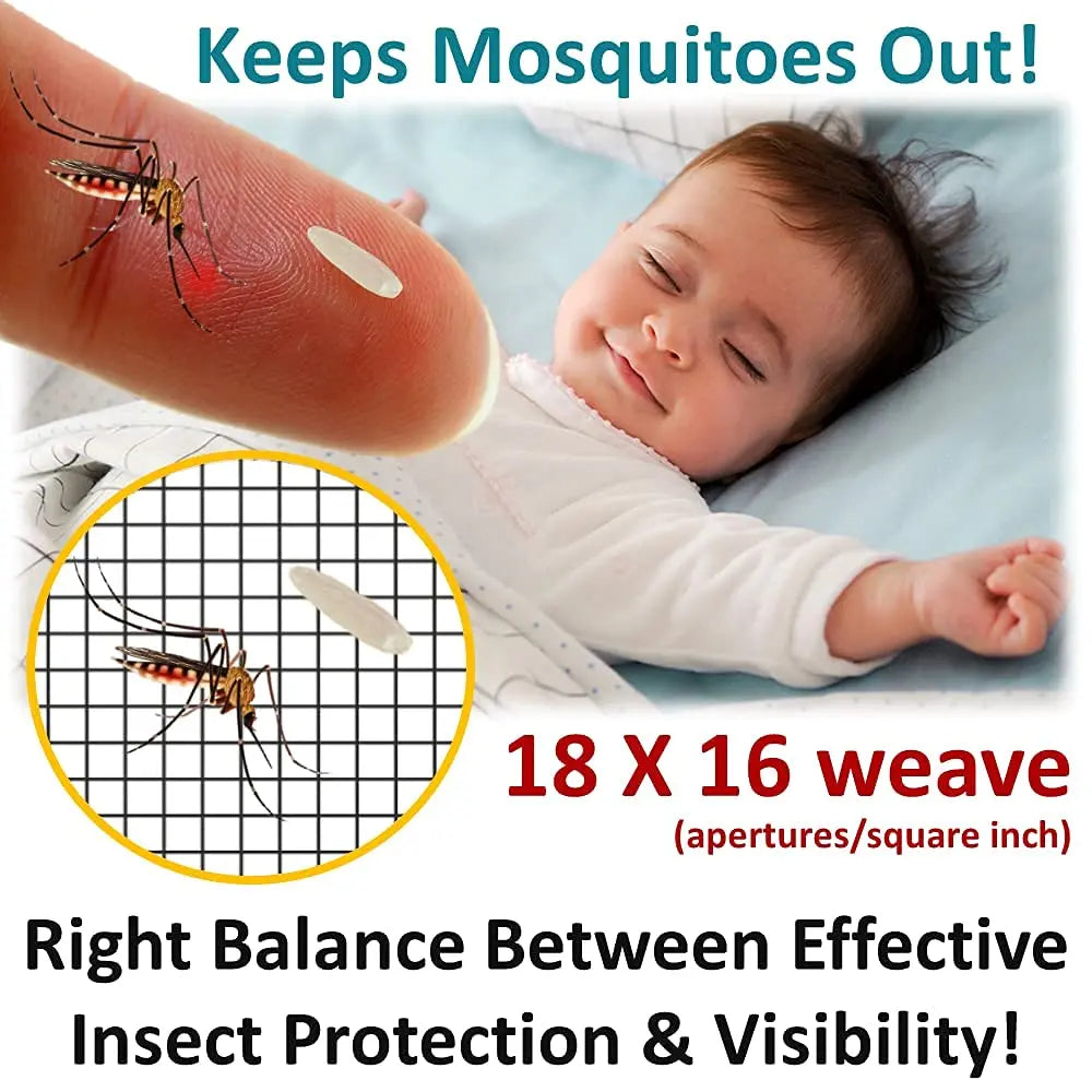 Premium Edition Window Mosquito Net Curtain with Zipper, Fiberglass Net-WHITE LifeKrafts