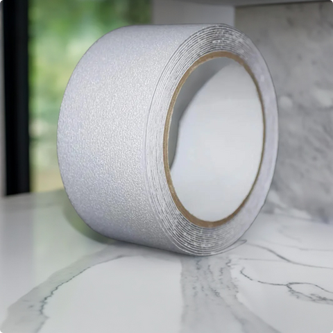 LifeKrafts white anti-skid safety tape roll with abrasive non-slip surface