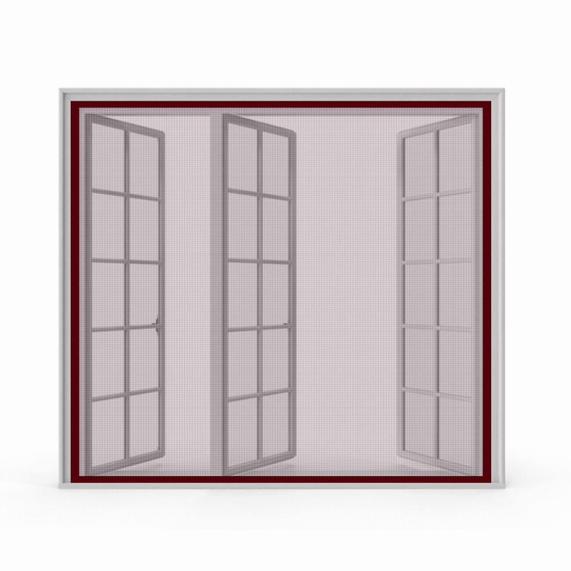 Fiberglass Stitched Window Mosquito Net Curtain - Brown Color