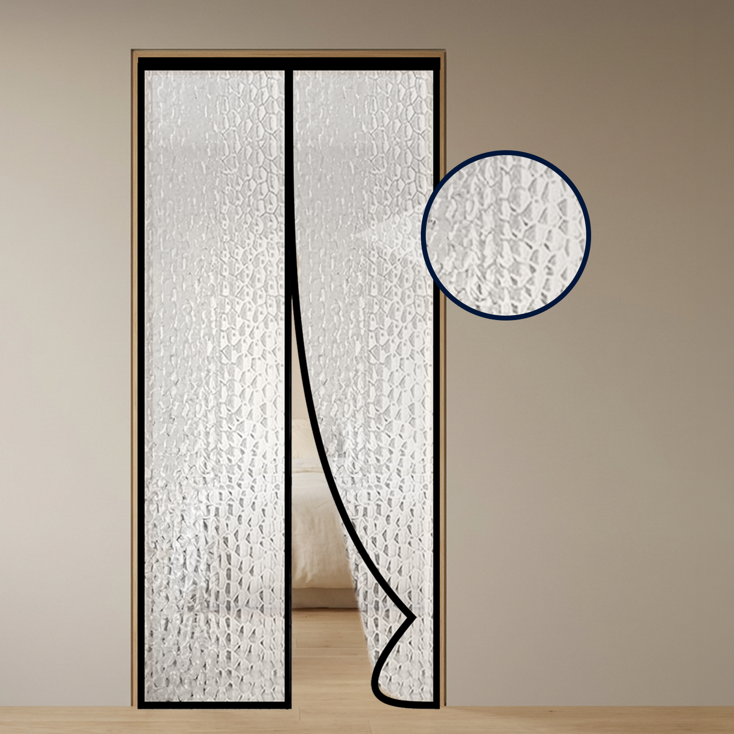 AC Curtain - Magnetic | Bubble Translucent Insulated Thermal | Black | LifeKrafts AC Curtain LifeKrafts