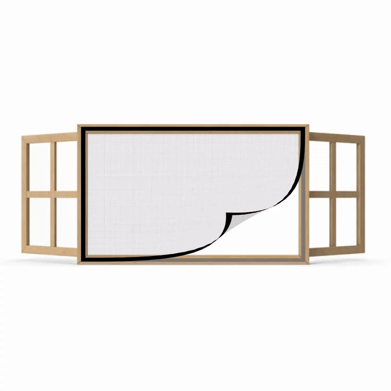 Polyester Window Mosquito Net Curtain, Pre-Stitched - BLACK