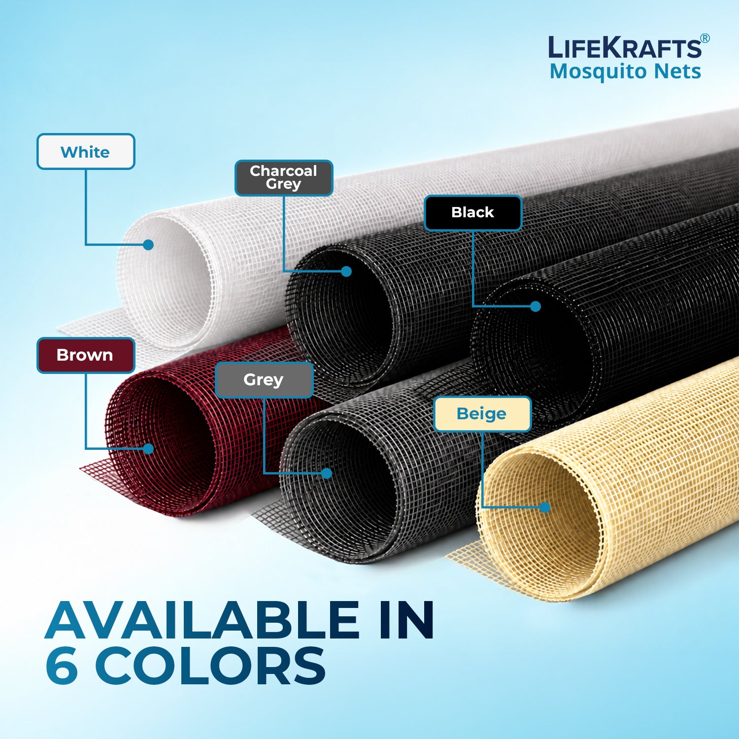 Fiberglass Mesh Roll for Mosquito Window | 120GSM | Grey | LifeKrafts