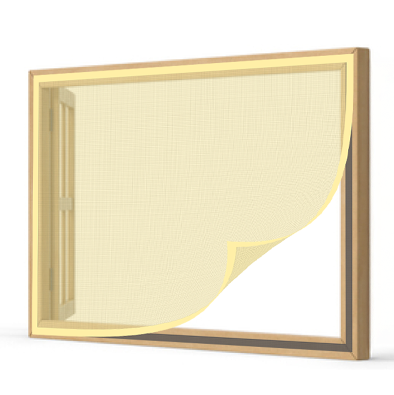 Polyester Window Mosquito Net Curtain, Pre-Stitched- BEIGE