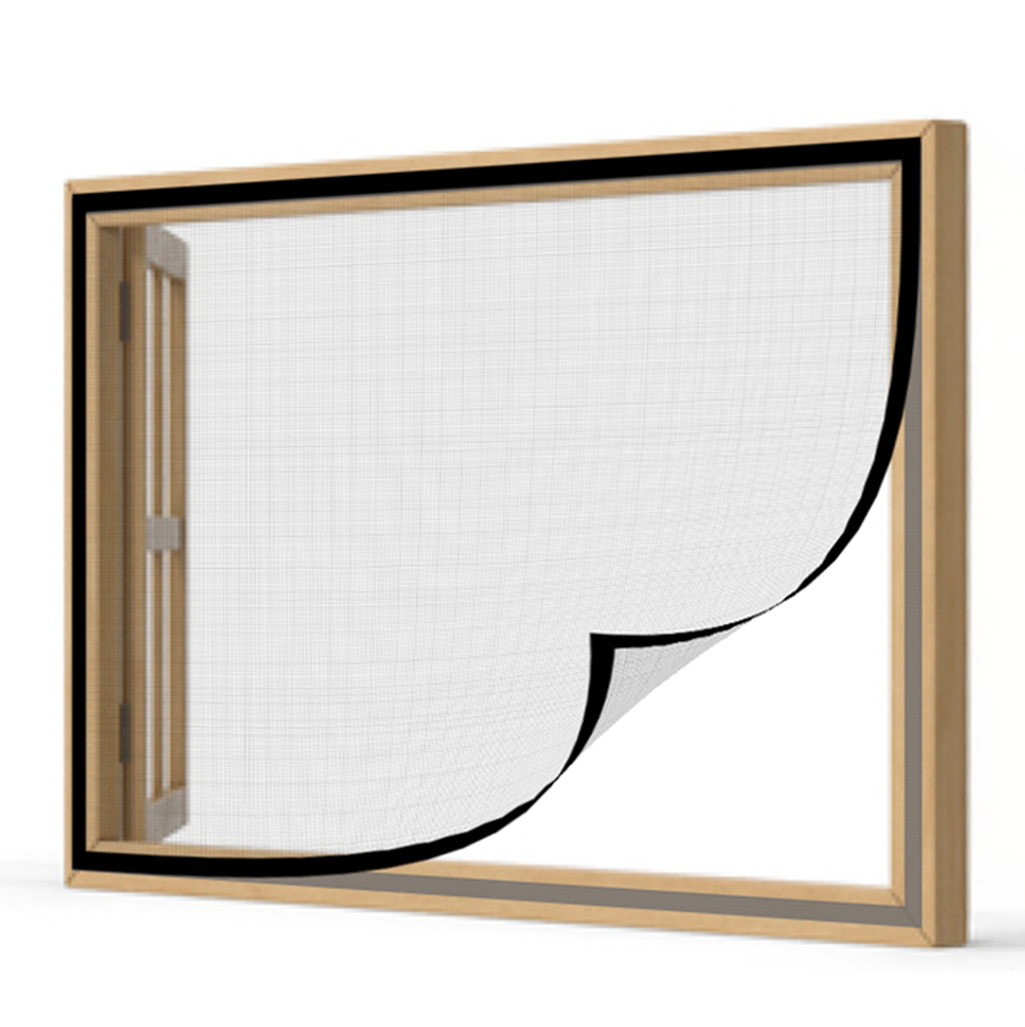 Polyester Window Mosquito Net Curtain, Pre-Stitched - BLACK