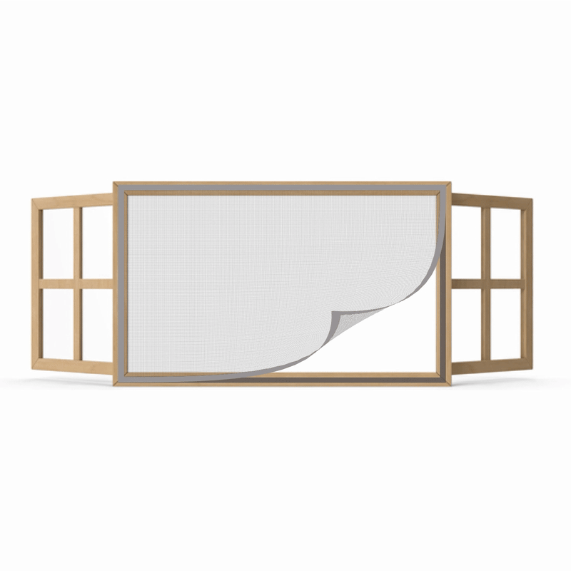 Polyester Window Mosquito Net Curtain, Pre-Stitched - GREY