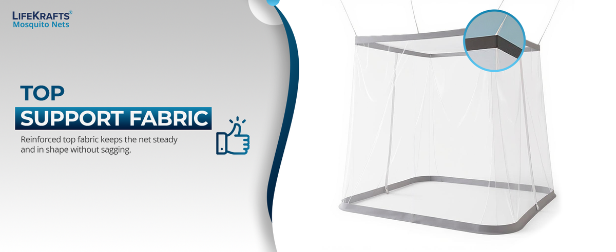 Mosquito Net for Bed - Hanging Bed Net - Polyester - Machardani - Double Zipper Entry - Elegant White with Grey Border