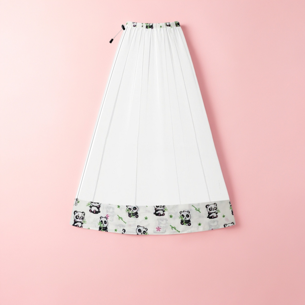 Mosquito Net for Baby Swing-Jhula | Side Zip Opening | Lightweight Polyester Mesh | Panda Print Border | 160cm x 100cm | White LifeKrafts