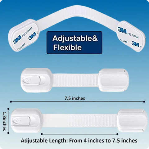 LifeKrafts adjustable and flexible baby safety locks pack of 6 for cabinets and drawers