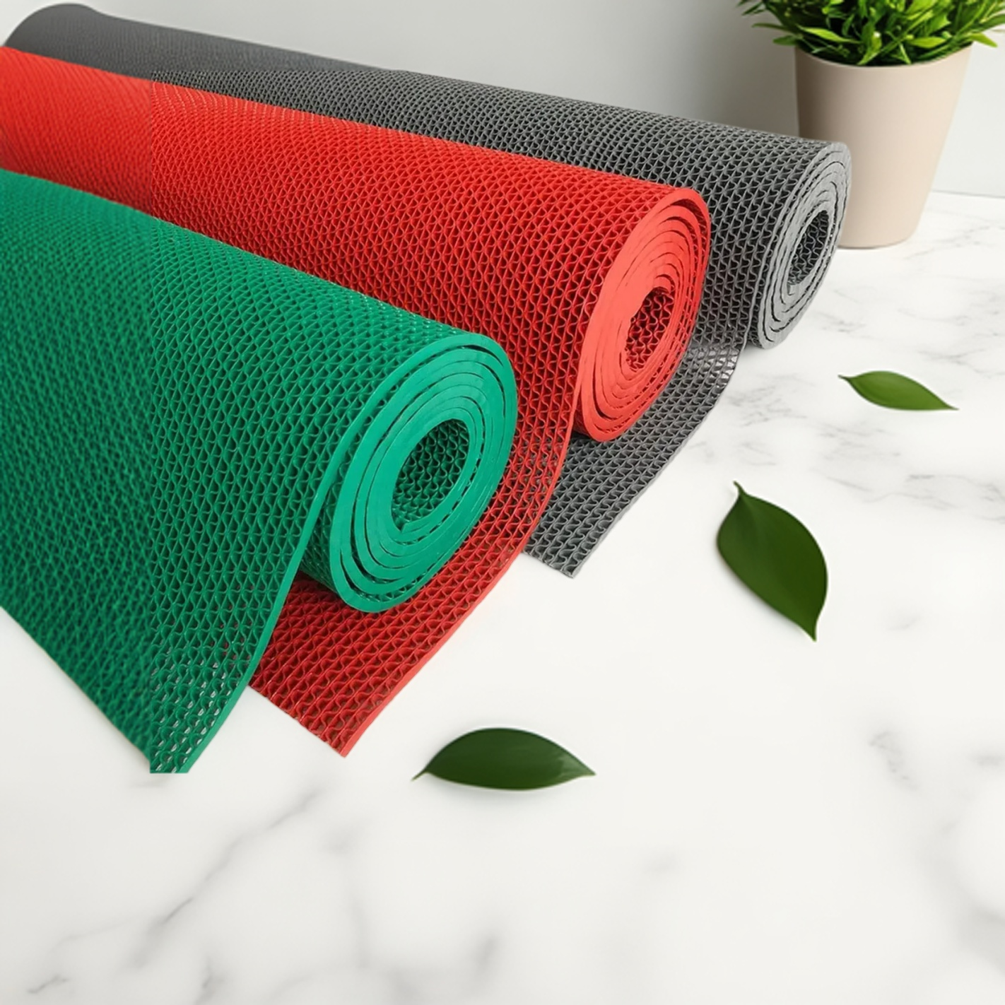 Anti-Skid mat Multipurpose Commercial PVC Floor Mat for Bathroom, Kitchen, Swimming Pool - Grey