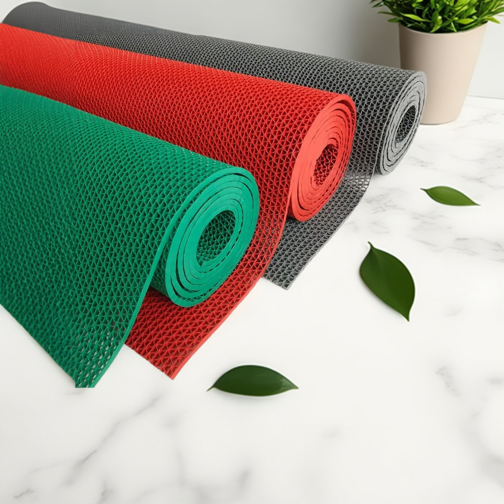 Anti-Skid mat Multipurpose Commercial PVC Floor Mat for Bathroom, Kitchen, Swimming Pool - Grey LifeKrafts