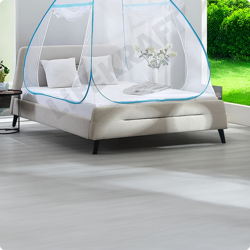 Mosquito Net for Bed | Foldable-Polyester | Double Queen Size | Travel-friendly foldable design | LifeKrafts Mosquito Net for Bed LifeKrafts