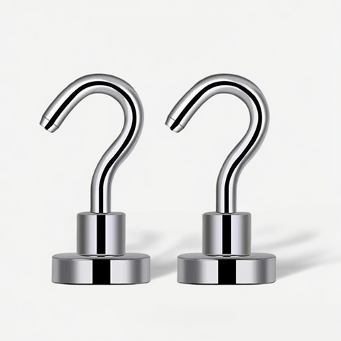 LifeKrafts silver magnetic hooks with round magnetic base for metal surfaces