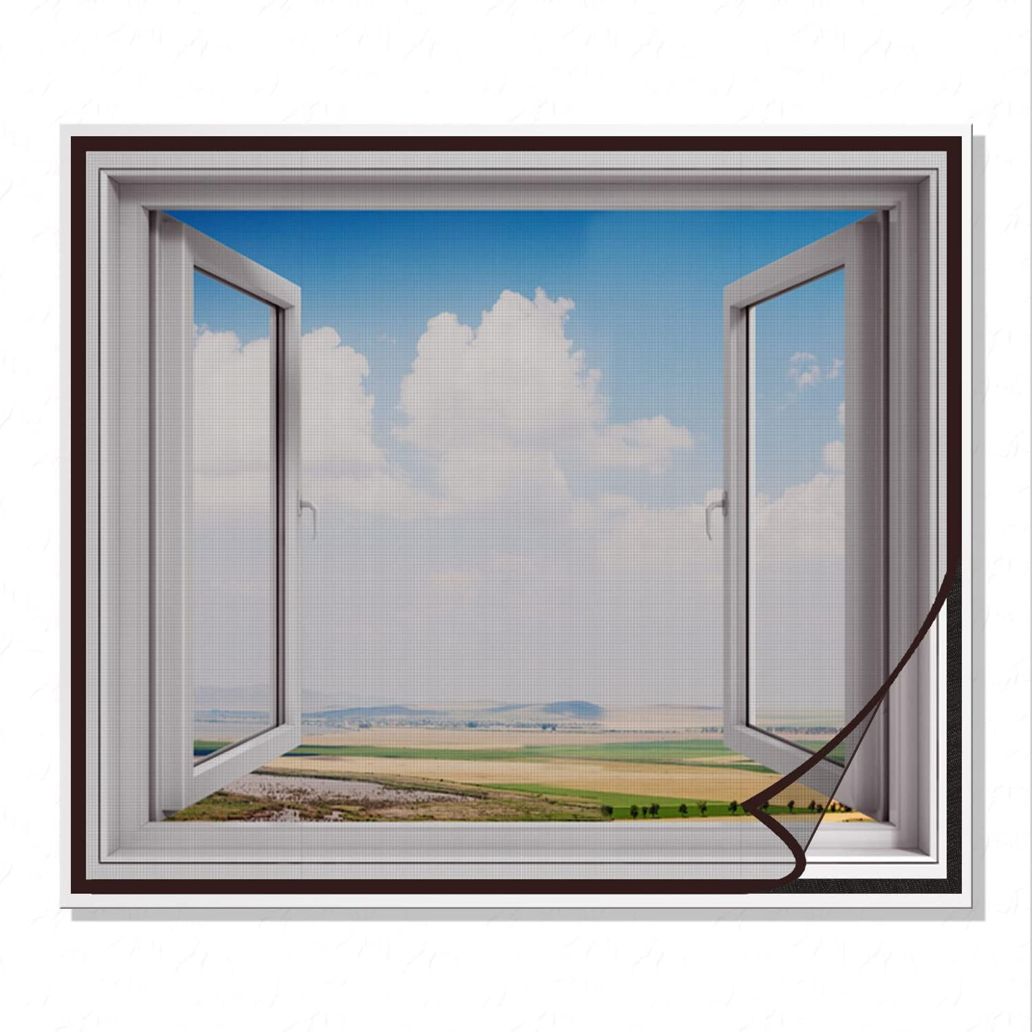 Polyester Window Mosquito Net (Pre-Stitched) - BROWN