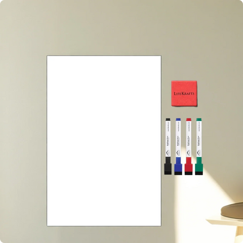 LifeKrafts Reusable Magnetic Dry Erase Planner Sheet Mounted on Refrigerator or Metal Surface for Home Organization