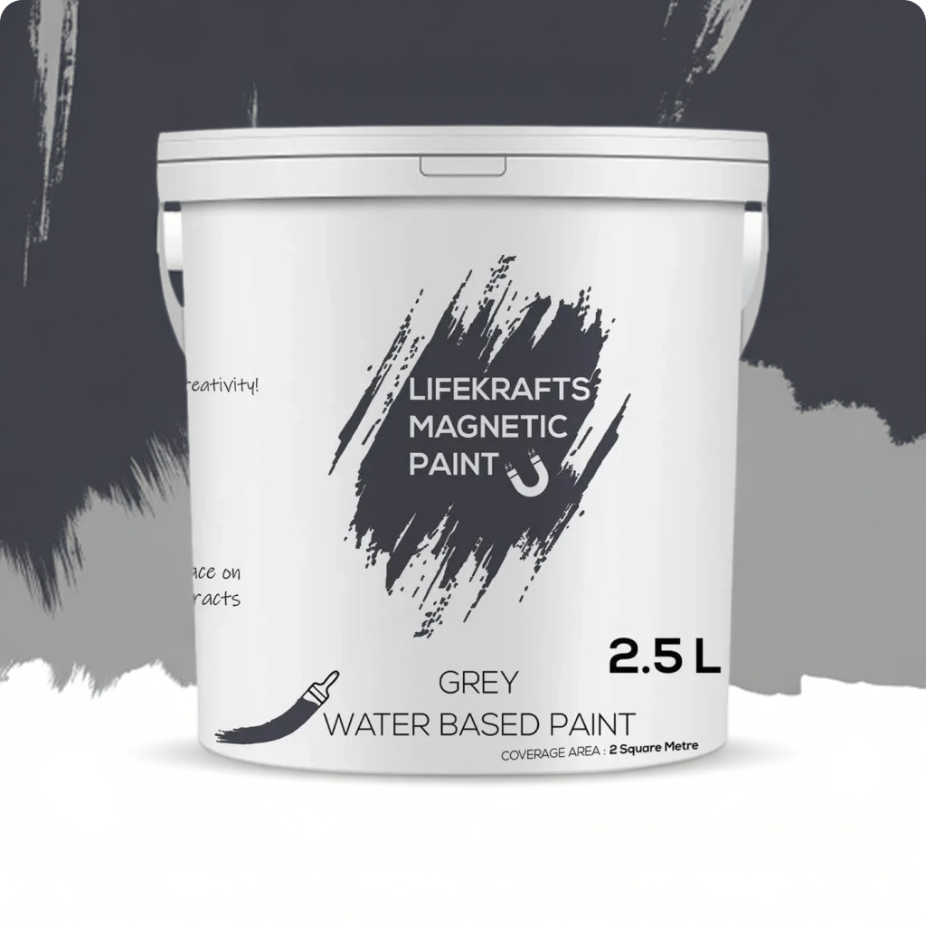 LifeKrafts grey water-based magnetic receptive wall paint 2.5 L container