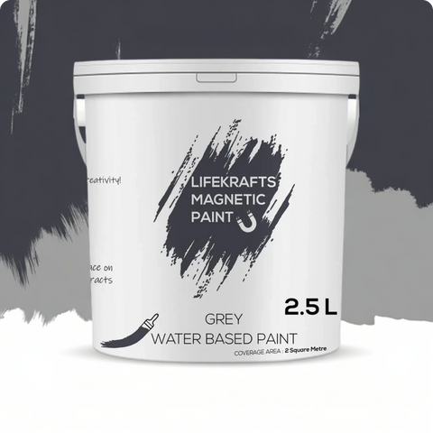 LifeKrafts grey water-based magnetic receptive wall paint 2.5 L container